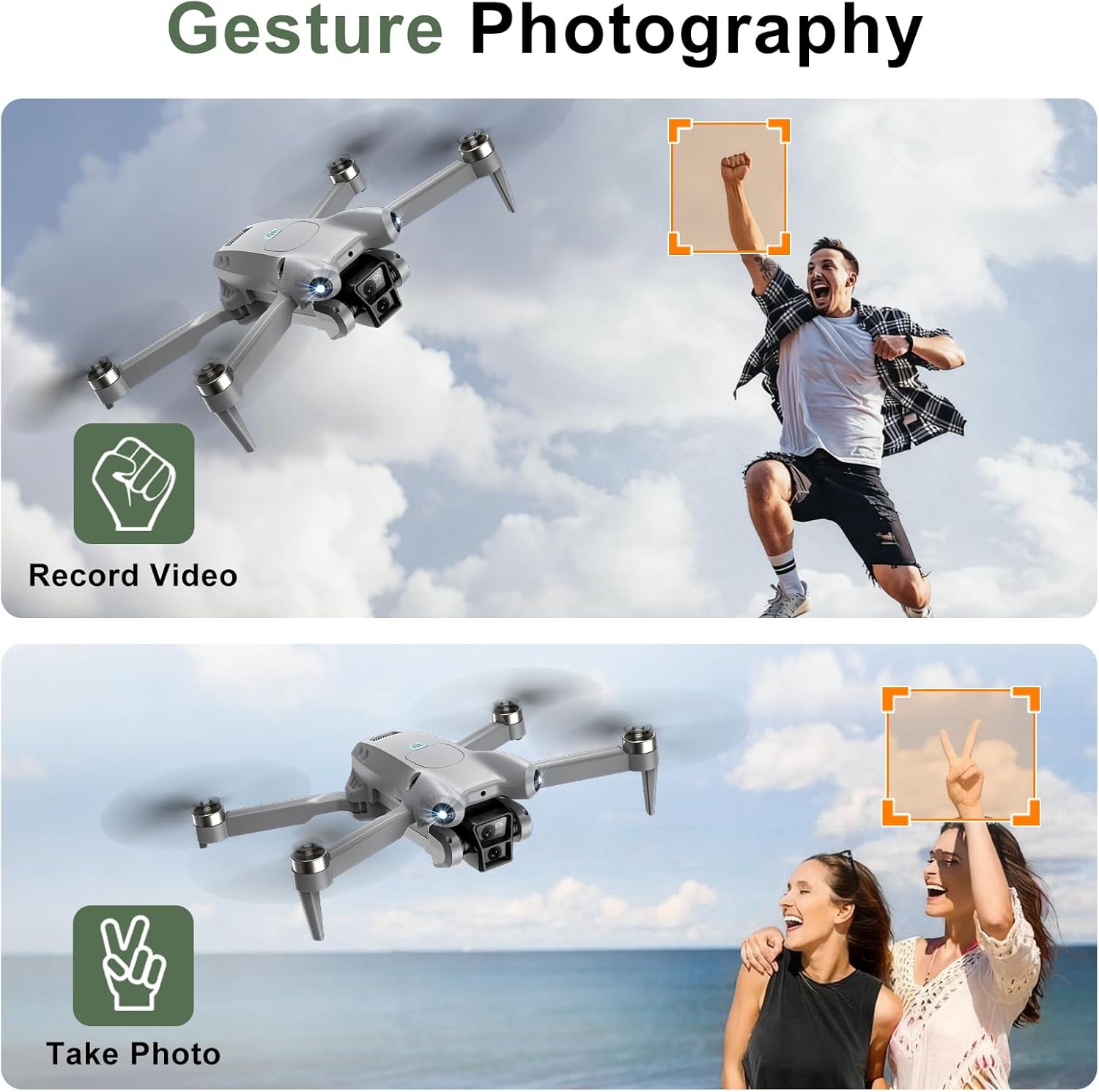 PRO Drone with Camera for Adults 4K,Brushless Motors Drone for Kids Beginners,40mins Flight Time with 2 Batteries,FPV Foldable RC Quadcopter,Toys Gifts for Teen Boys Girls, Beginner(Grey) - Image 3