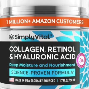 Anti-Aging Face Moisturizer with Retinol, Collagen & Hyaluronic Acid – Made in USA – Moisturizer Face Cream for Women & Men – Firming & Hydrating Neck Cream – Day & Night Skin Care – 1.7 fl oz