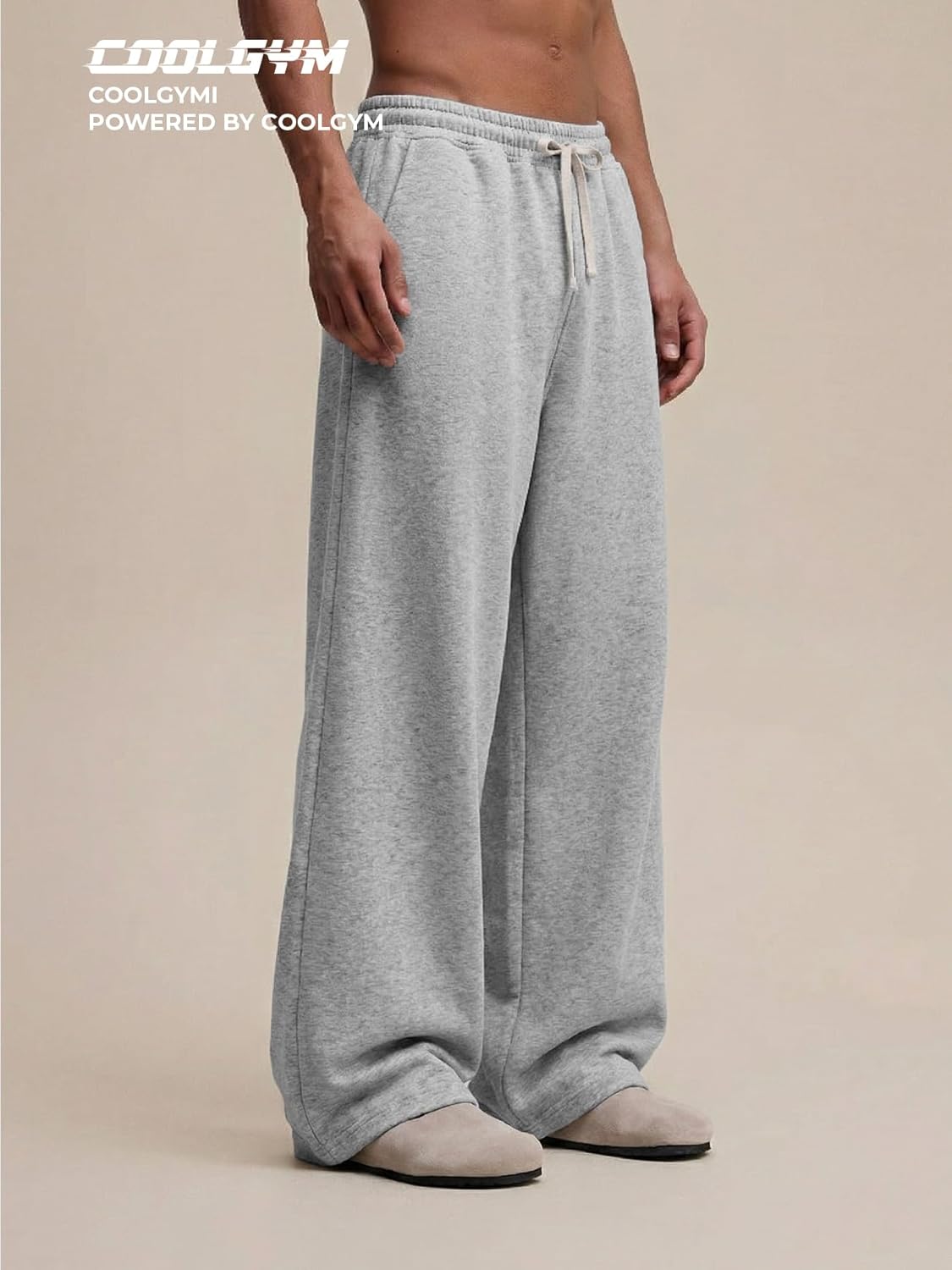 Mens Baggy Sweatpants Wide Leg Loose Open Bottom Uncuffed Gym Casual Lightweight Y2K Pants Relaxed Pocket No Wrinkle - Image 2