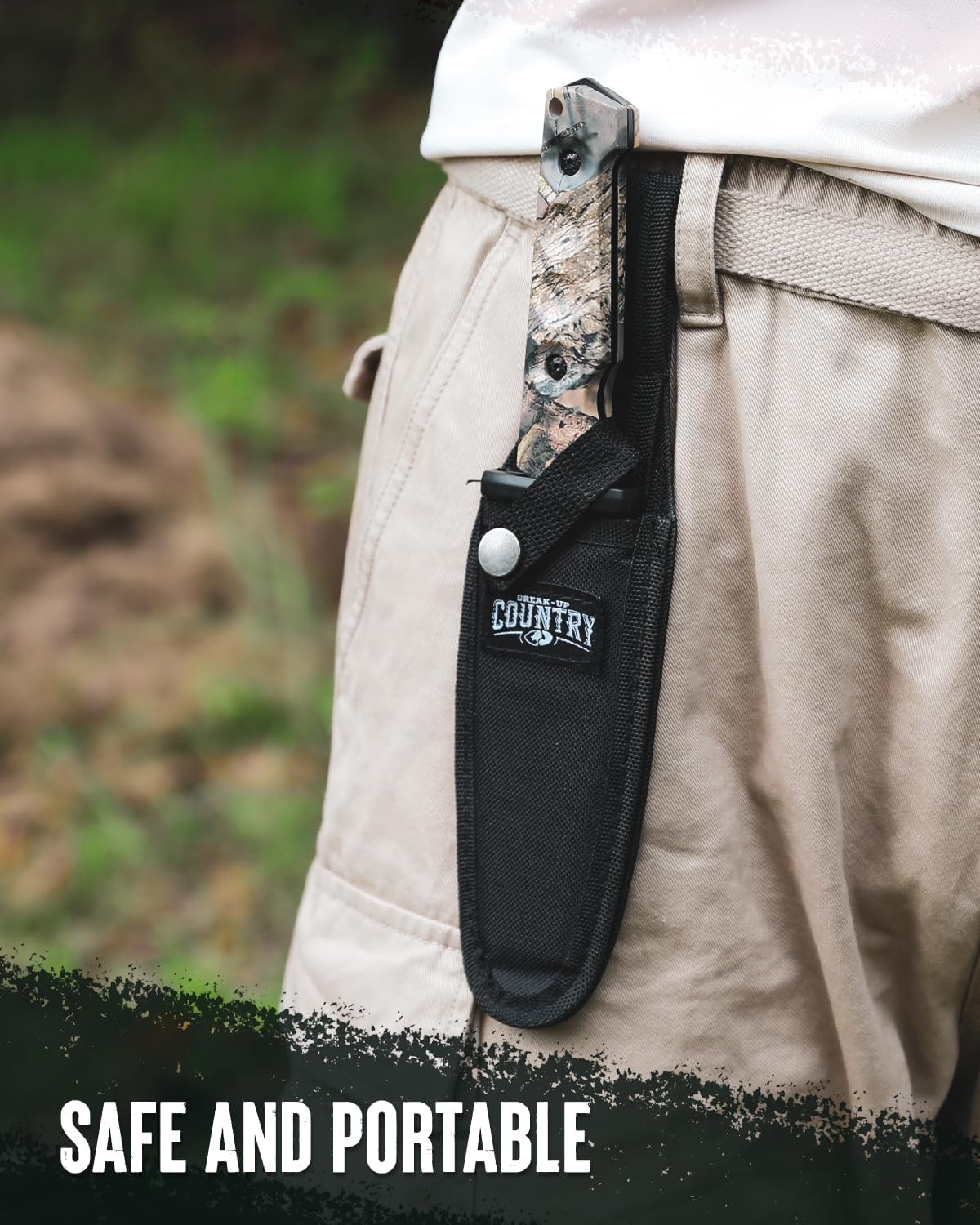 MOSSY OAK Fixed Blade Hunting Knife Set - 2 Piece, Full Tang Handle Straight Edge and Gut Hook Blades Game Processing Knife, Sheath Included - Image 7