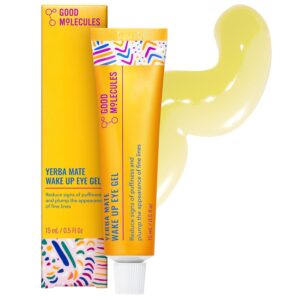Good Molecules Yerba Mate Wake Up Eye Gel – Hydrating Under Eye Gel Cream with Hyaluronic Acid and Caffeine – Target Dark Circles and Puffiness – Skin Care for Face