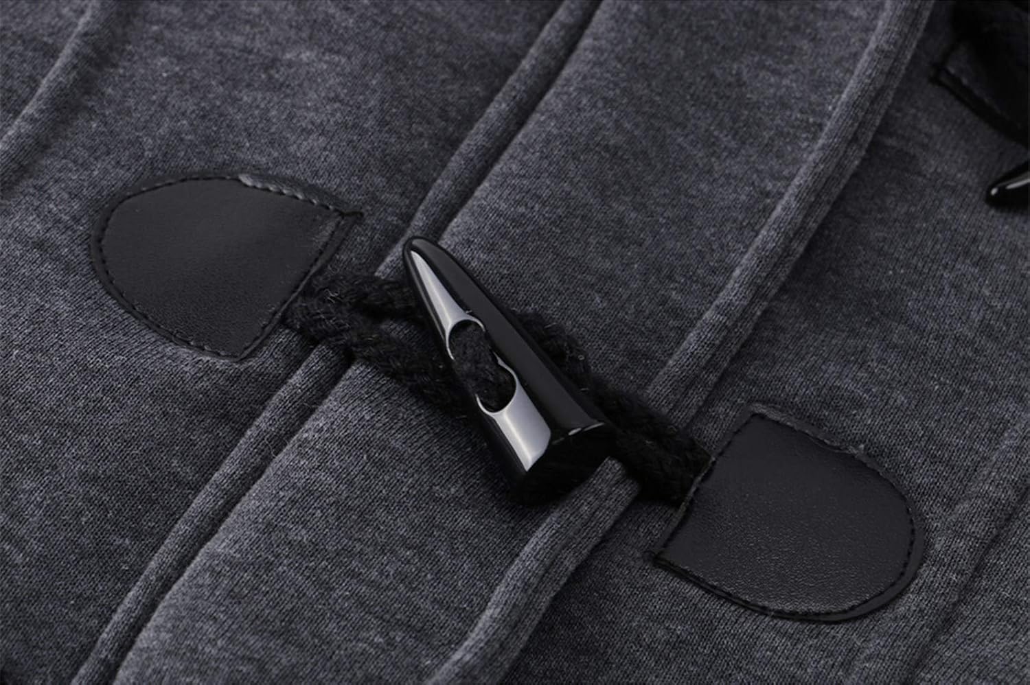 JiangWu Womens Fashion Horn Button Fleece Thicken Coat with Hood Winter Warm Jacket - Image 4