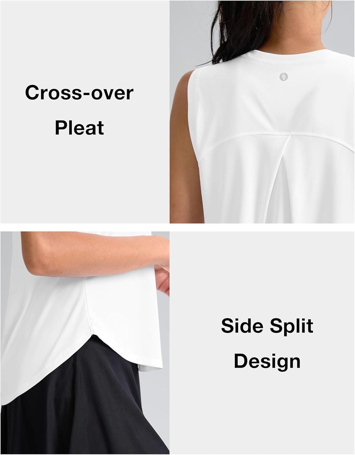 SANTINY Women's Sleeveless Workout Tops Breathable Lightweight Active Tennis Yoga Shirts Athletic Running Tank Tops for Women - Image 4