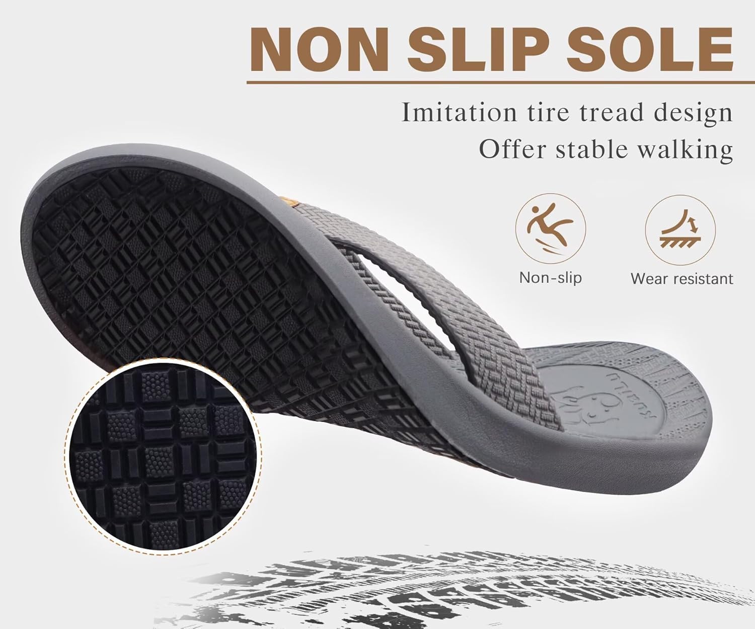 KuaiLu Mens Flip Flops Arch Support Comfortable Summer Beach Thong Sandals Yoga Foam Cushion Slip on Slippers - Image 7