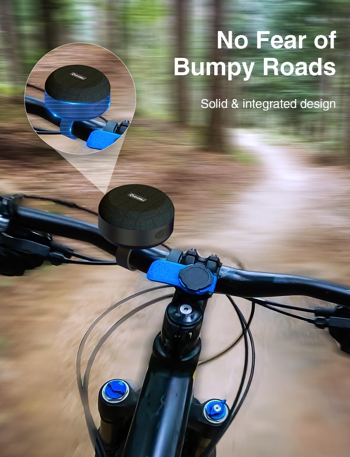 Onforu Bluetooth Bike Speaker, Portable Waterproof Bicycle Speaker with Handlebar Mount, Mini Wireless Outdoor Speaker for Bike, Scooter & Motorcycle, 5W Loud Sound, Bluetooth 5.0, 12H Playtime - Image 2
