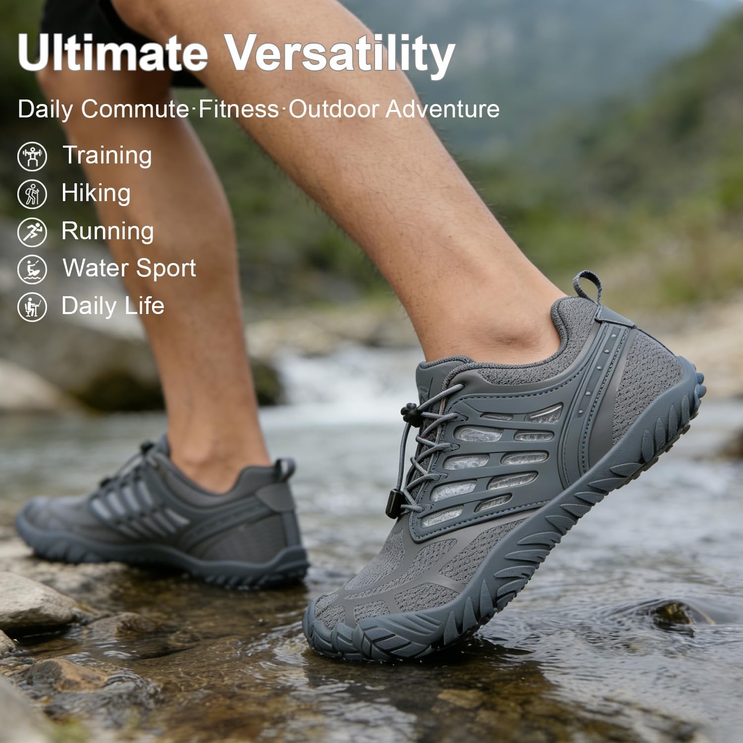 Barefoot Shoes Men Wide Toe Box Zero Drop Minimalist Shoes for Workout Cross-Trainer Walking Hiking Water Weightlifting Grounded Footwear - Image 3