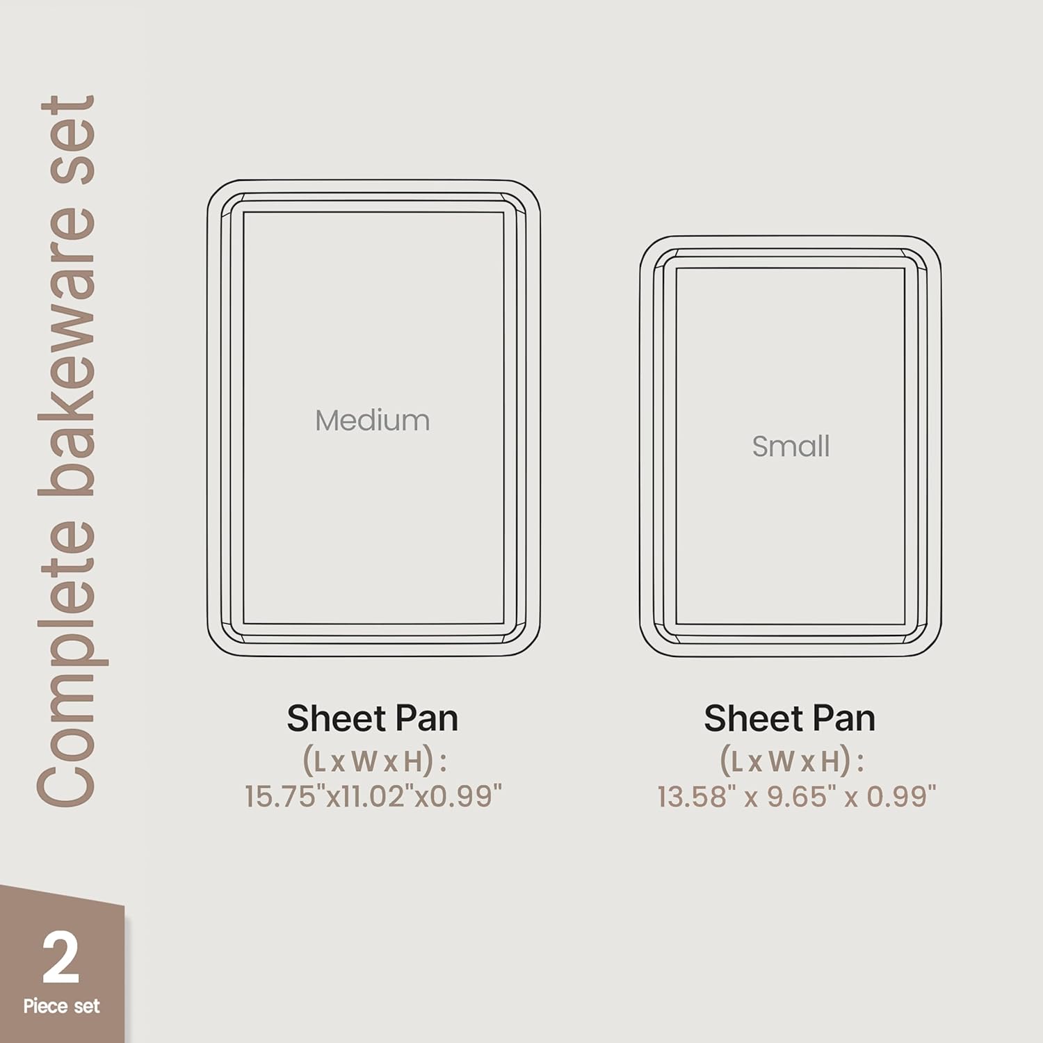 Diamond Bottom Cookie Sheet Set of 2, Nonstick Blue Carbon Steel Baking Pans for Crisp Baking, Space-Saving Stackable Trays, PFOA, PFOS, PTFE Free, Oven Safe Up to 450°F, Small & Medium Pans - Image 2