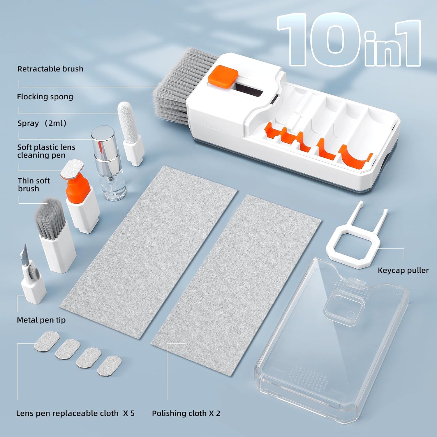 Keyboard Cleaning Kit Laptop Cleaner, All-in-1 Computer Screen Cleaning Brush Tool, Multi-Function PC Accessories Electronic Cleaner Kit Spray for iPhone iPad Macbook Earbud Camera Monitor with Patent - Image 8