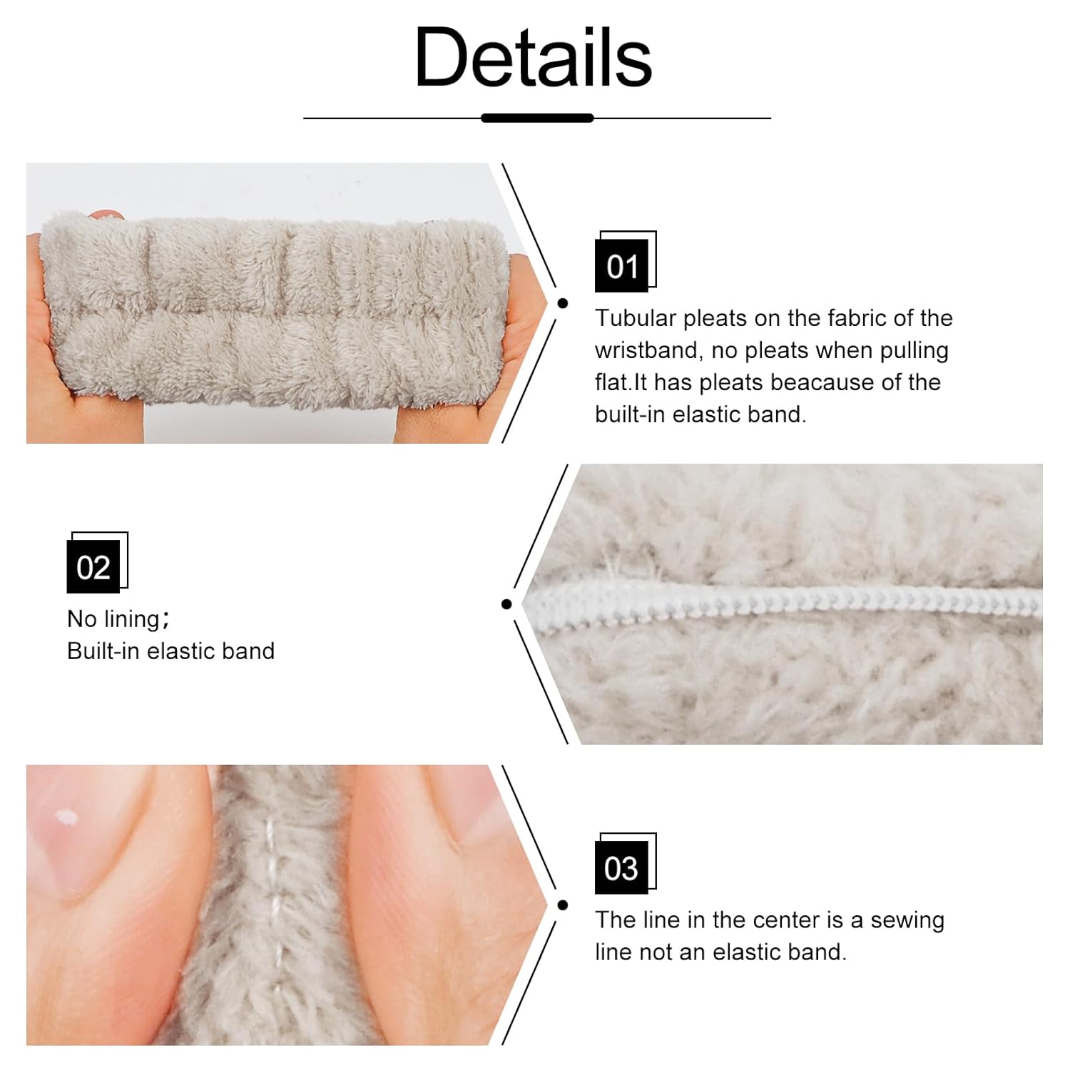 WHAVEL 6PCS Spa Headband and Wristbands Set, Face Wash Headband Wrist Bands for Washing Face Makeup Skincare Hair Band Skin Care Accessories Tools - Image 5