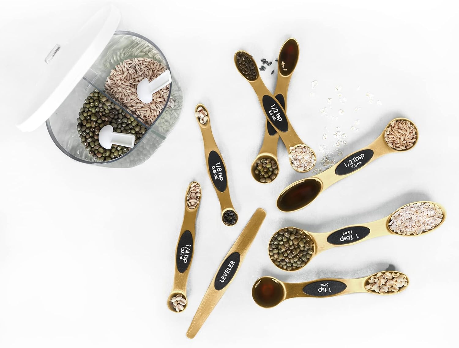 Magnetic Measuring Spoons Set Stainless Steel with Leveler, Stackable Metal Tablespoon Measure Spoon for Baking, Measuring Cups and Spoon Set Kitchen Gadgets Apartment Essentials Fits in Spice Jars - Image 8