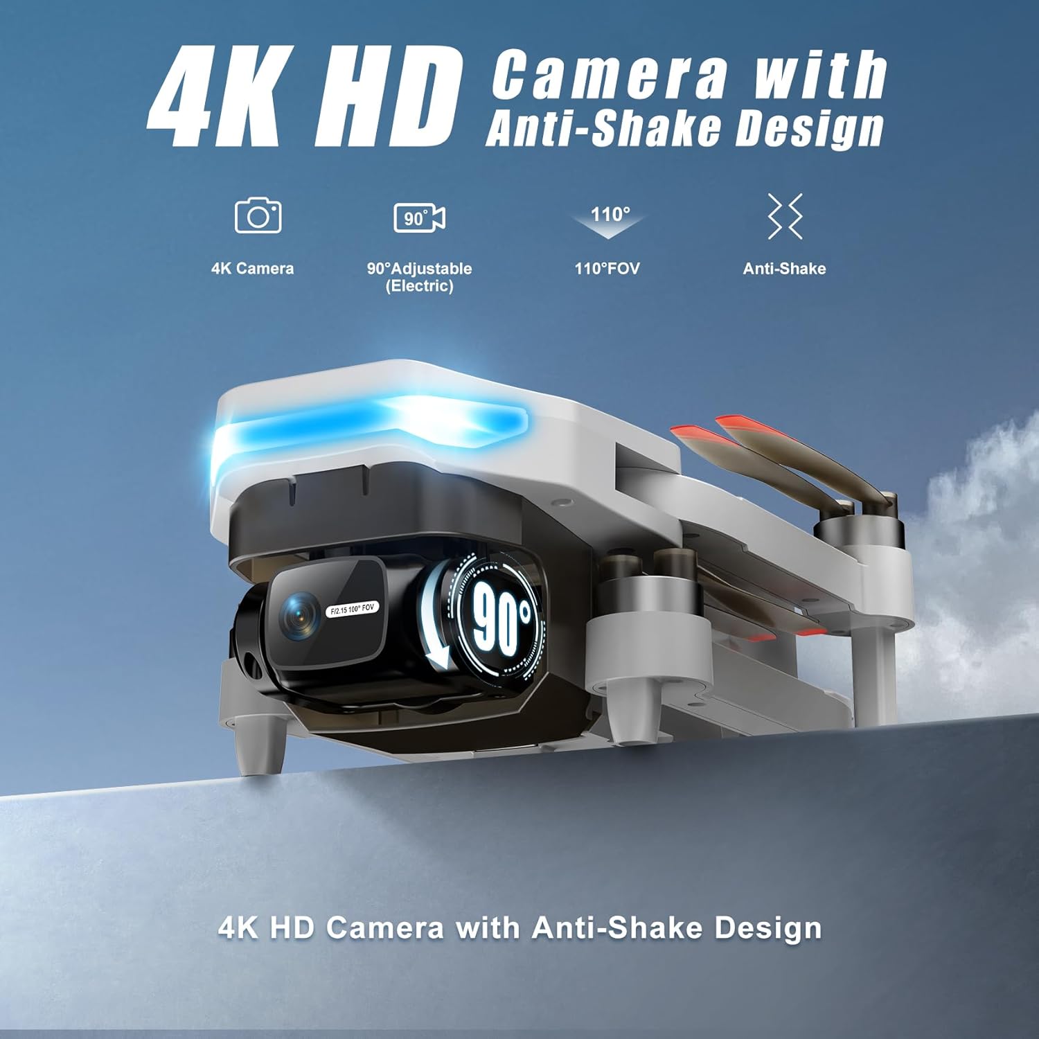 Oddire Drones with Camera for Adults 4K, GPS Auto Return, Waypoint Flight, Orbit Fly, GPS Follow, Gesture Control, Foldable Drone with Brushless Motor, 249g Light, 48 Mins Flight Time with 2 Batteries - Image 3