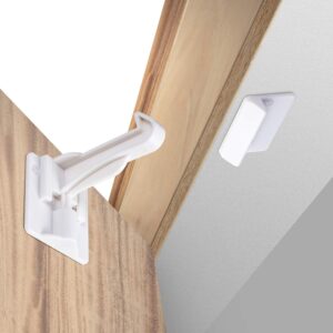 Upgraded Invisible Baby Proofing Cabinet Latch Locks (10 Pack) – No Drilling or Tools Required for Installation, Works with Most Cabinets and Drawers, Works with Countertop Overhangs, Highly Secure