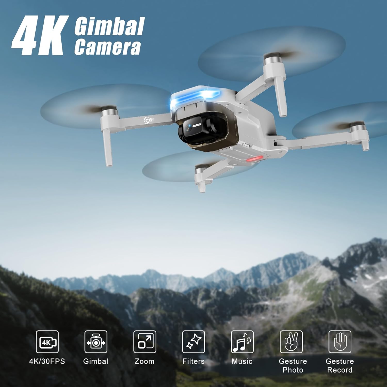 Oddire Drones with Camera for Adults 4K, GPS Auto Return, Waypoint Flight, Orbit Fly, GPS Follow, Gesture Control, Foldable Drone with Brushless Motor, 249g Light, 48 Mins Flight Time with 2 Batteries - Image 5