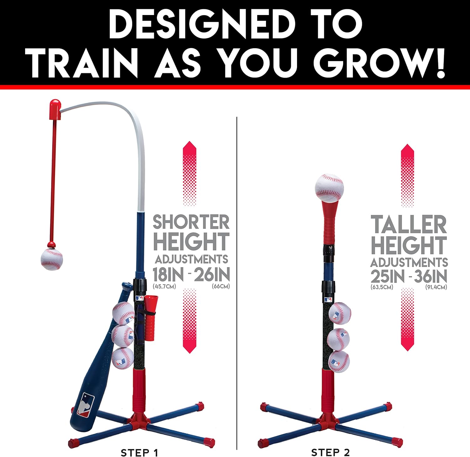 Franklin Sports Grow-with-Me Kids Baseball Batting Tee + Stand Set for Youth + Toddlers - Youth Baseball, Softball + Teeball Hitting Tee Set for Boys + Girls - Image 3