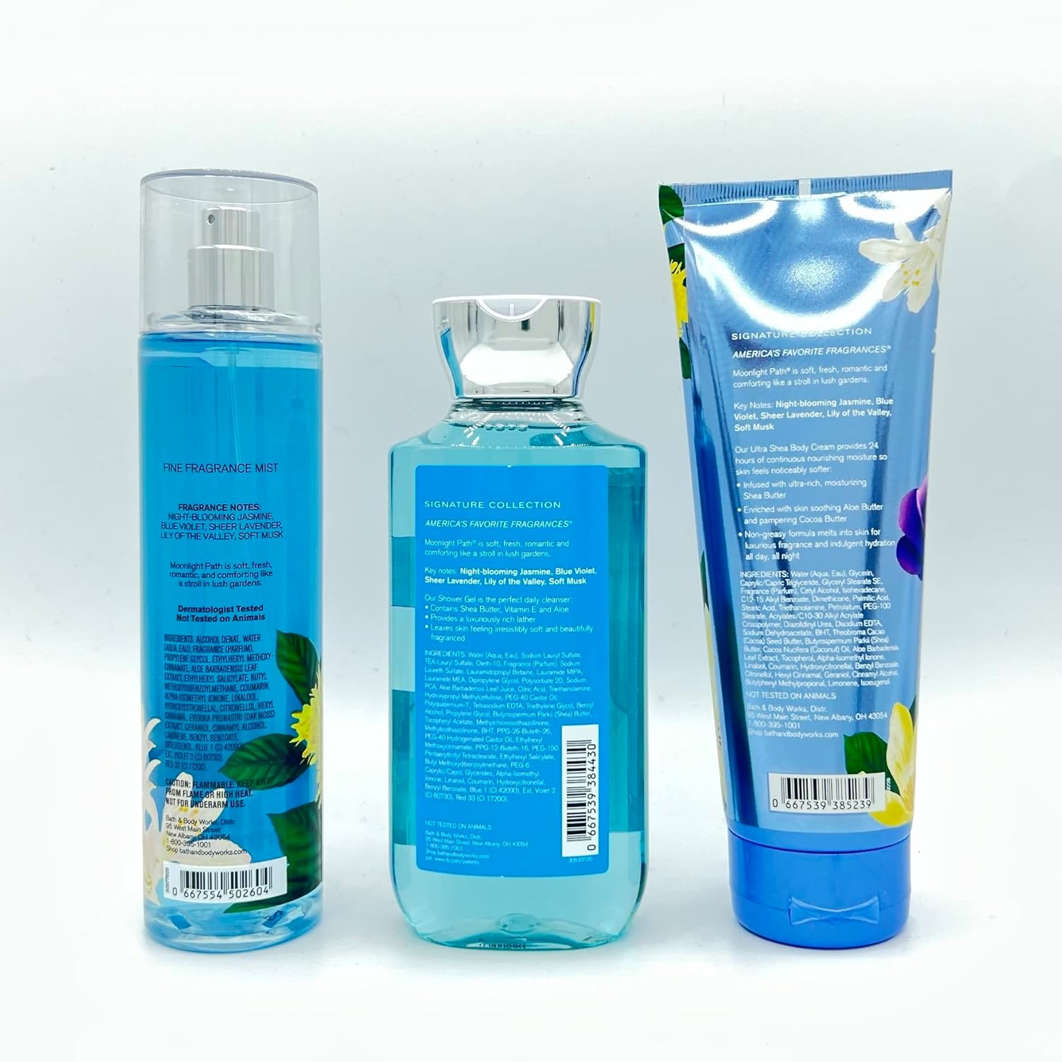 Bath & Body Works Moonlight Path Body Set - Shower Gel 10 Fl Oz, Fine Fragrance Mist 8 Fl Oz & Body Cream 8 Fl Oz - Image 3