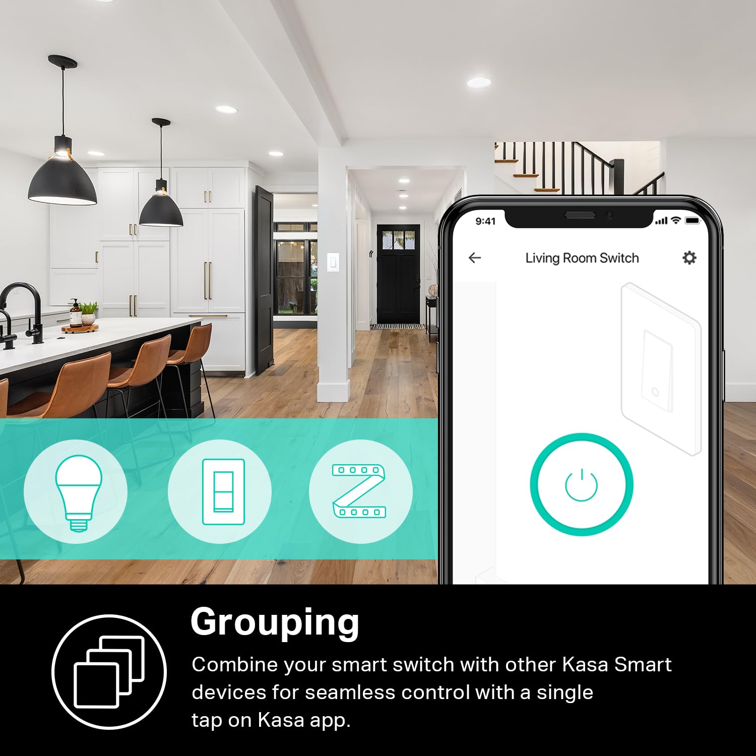 Kasa Smart Light Switch HS200P3, Single Pole, Needs Neutral Wire, 2.4GHz Wi-Fi Light Switch Compatible with Alexa and Google Home, UL Certified, No Hub Required, 3 Count -Pack of 1 , White - Image 6