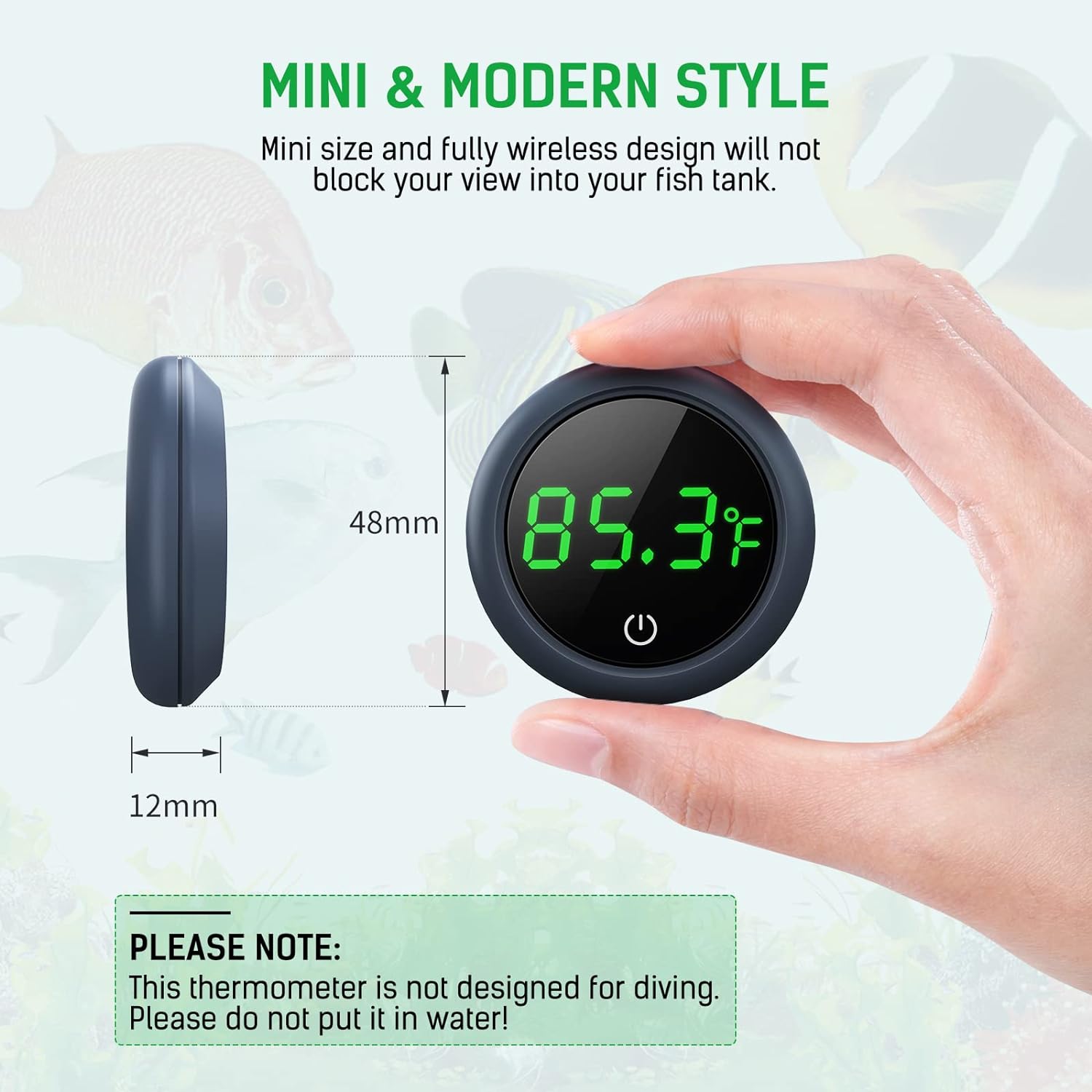 PAIZOO Fish Tank Digital Thermometer Accurate LED Display to ±0.9°F Tank Thermometer Aquarium Temperature Measurement Suitable for Fish, Axolotl, Turtle or Aquatic - Image 7