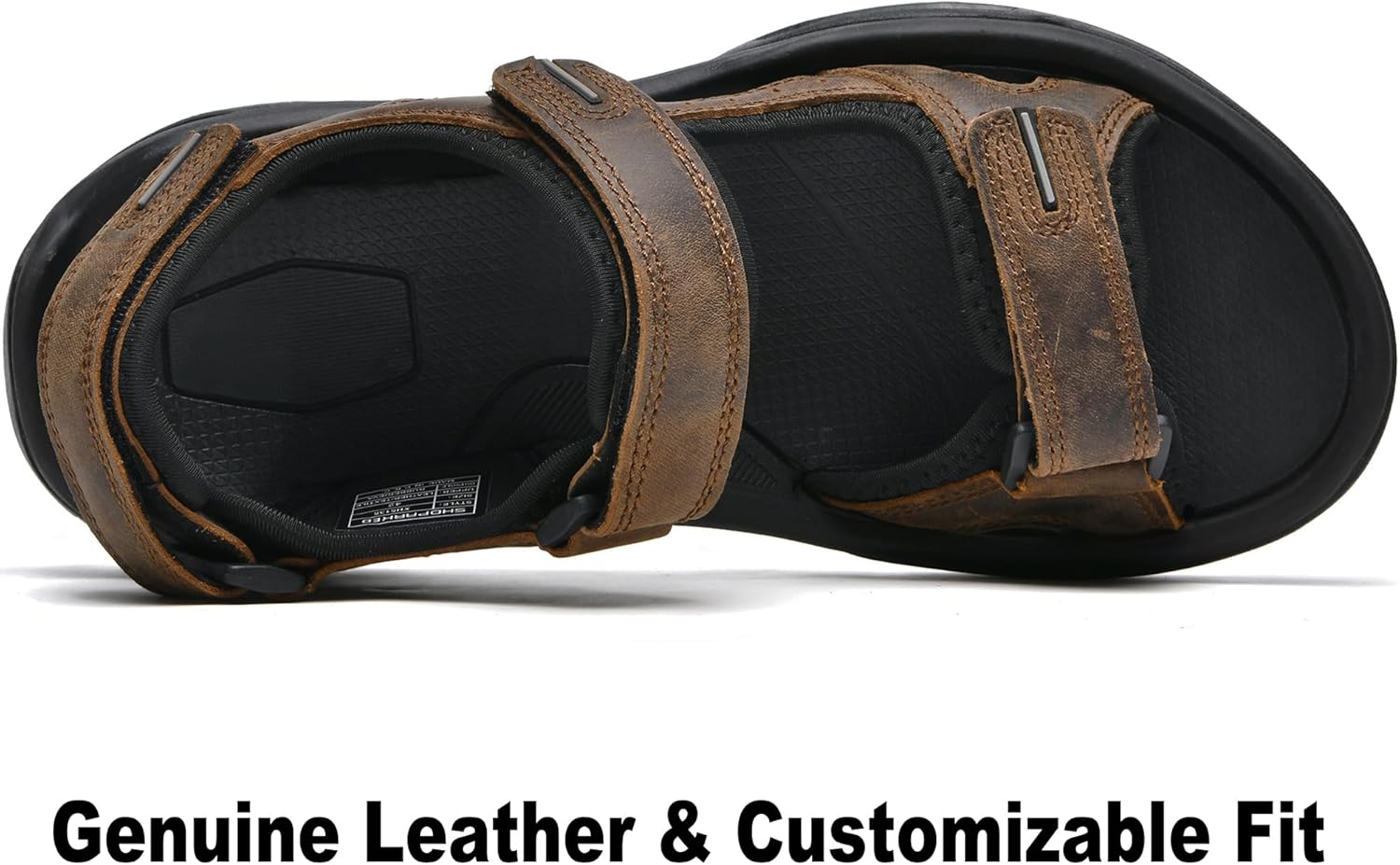 Men's Leather Athletic Sandals Hiking Shoes EVA Cushion Foam Midsole With Arch support Rugged Durabrasion Rubber Outsole - Image 6