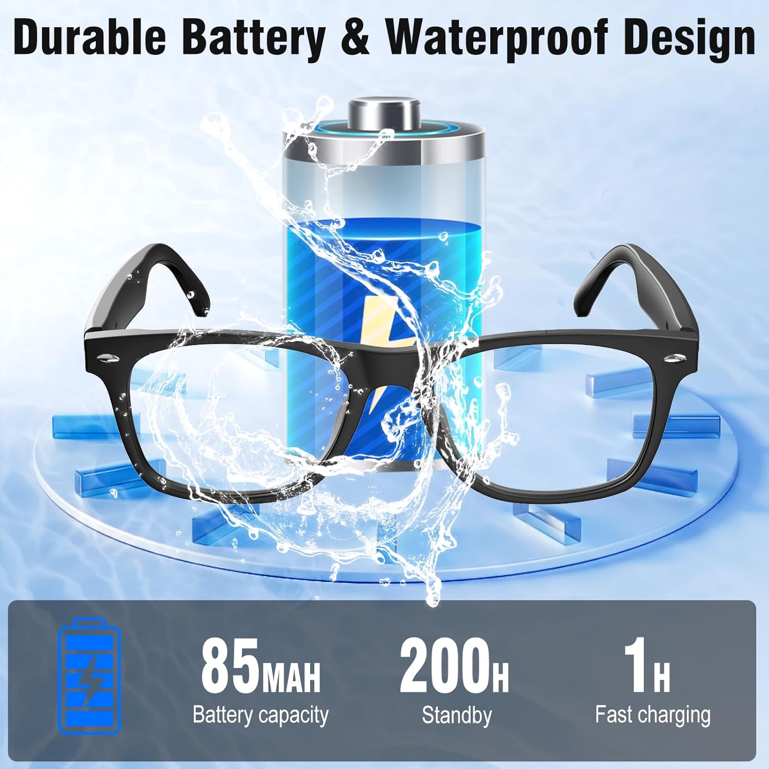 AI Smart Glasses for Men & Women with ChatGPT, Bluetooth Glasses with 165 Languages Translation, Color-Change Lens, Meeting Analysis, Music Playback, Hands-Free Calls, UV & Blue Light Protection - Image 6