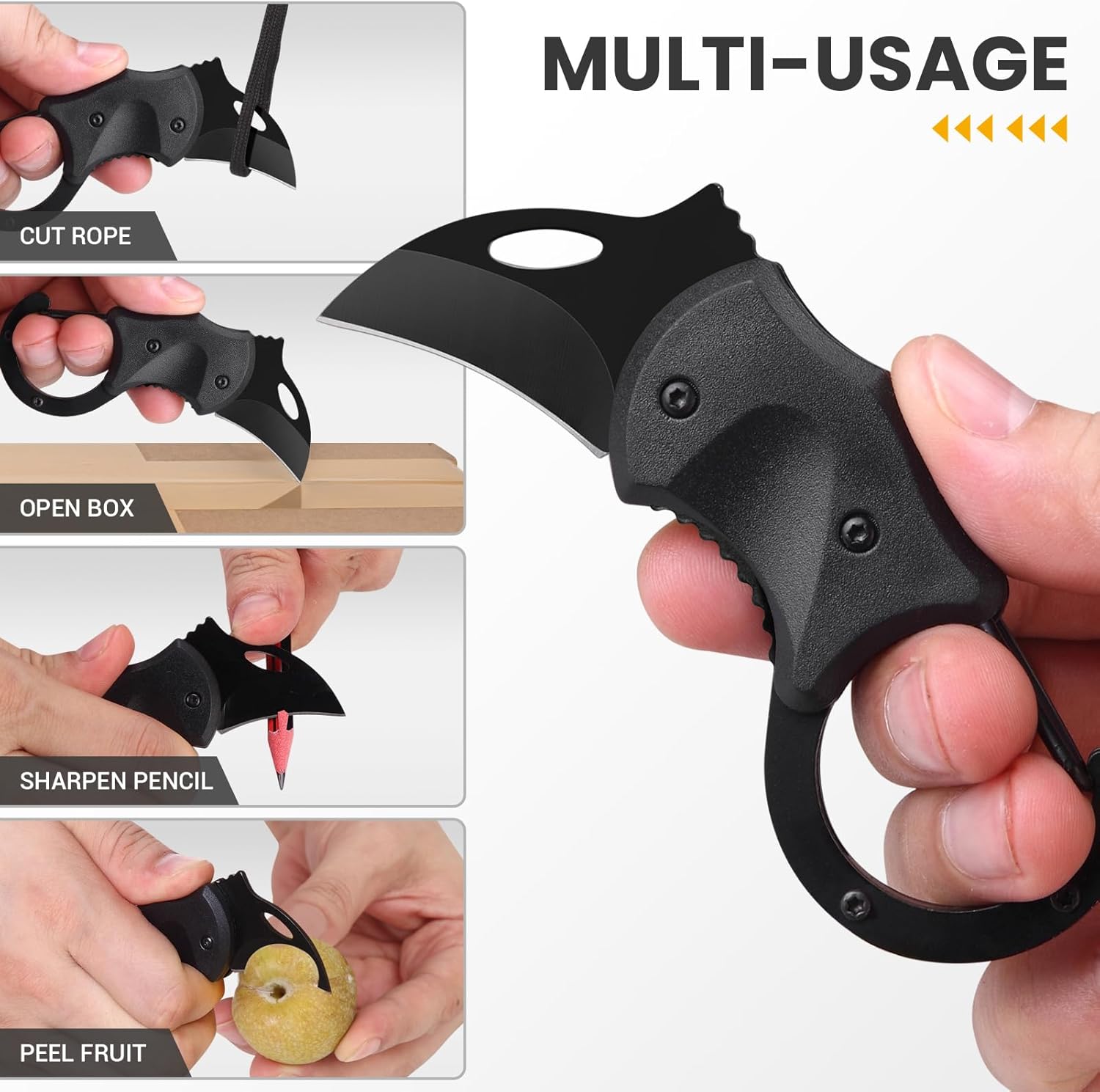 FUNBRO Small Pocket Knife Gift for Men, Keychain Box Cutter with 1.34inch Blade, Mini Folding Knives EDC Gadgets for Everyday Carry, Stocking Stuffers Gift for Adults Men Him - Image 3