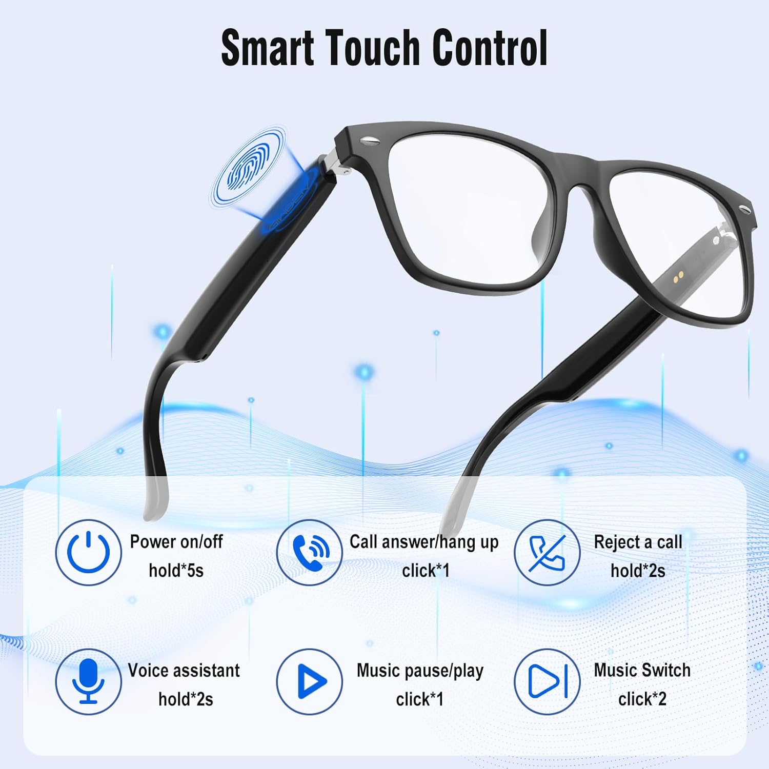 AI Smart Glasses for Men & Women with ChatGPT, Bluetooth Glasses with 165 Languages Translation, Color-Change Lens, Meeting Analysis, Music Playback, Hands-Free Calls, UV & Blue Light Protection - Image 8
