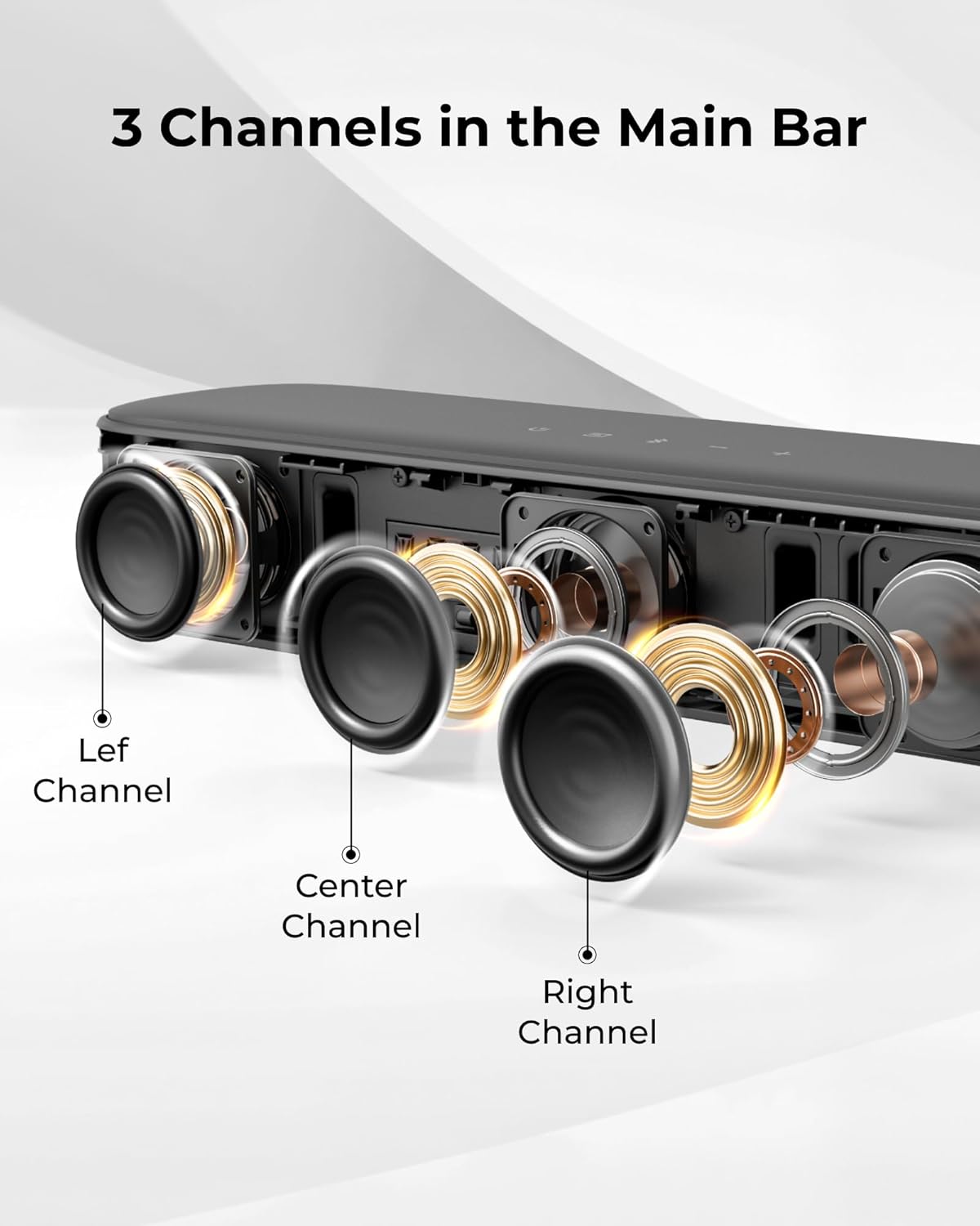 ULTIMEA 7.1ch Surround Sound Bar for Smart TV, with 4 Surround Speakers, Peak Power 330W, Surround Sound System Soundbar with Subwoofer, HDMI ARC, Bluetooth 6.0, Optical, Aux, Aura A40 Pro, 2026 Model - Image 4
