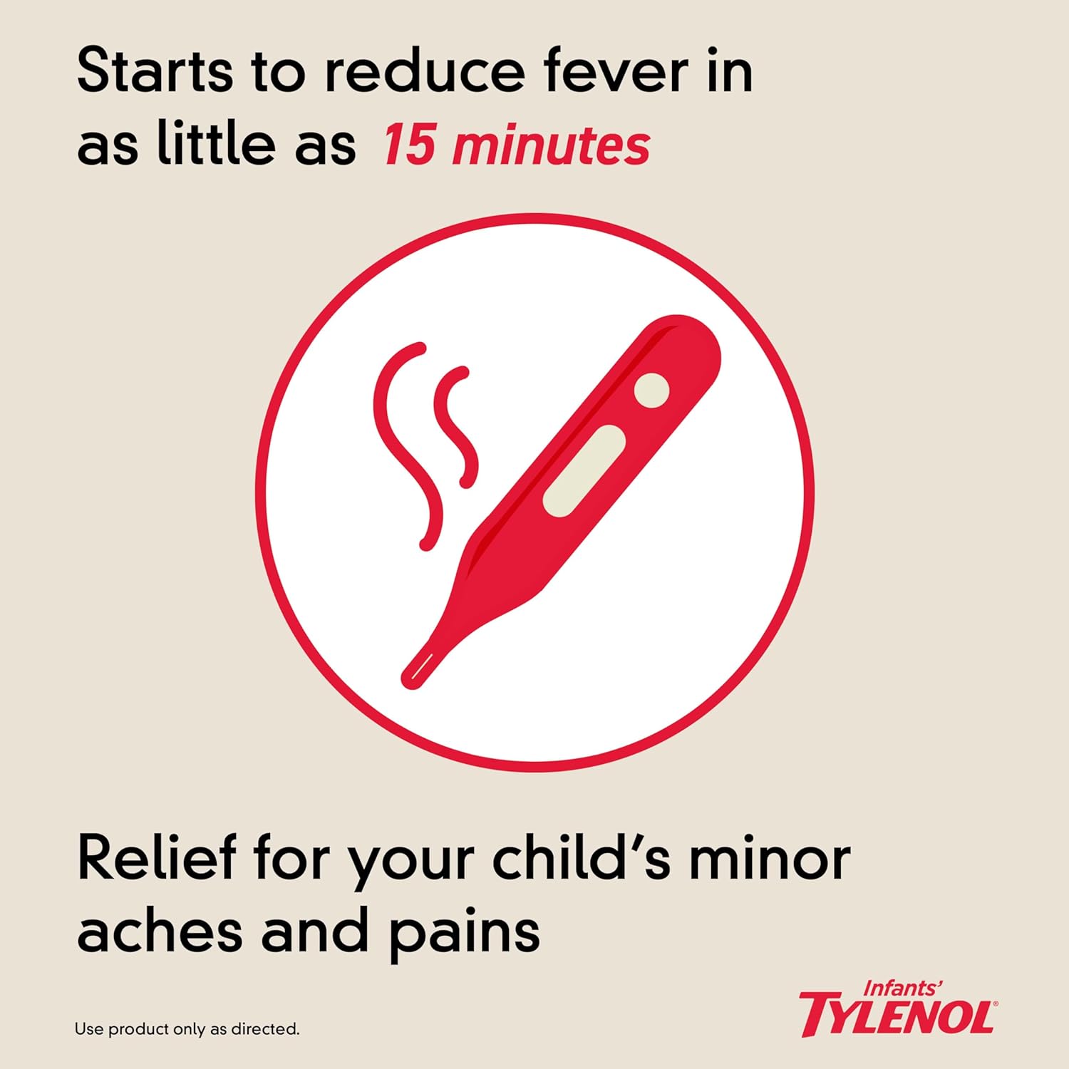 Infants' Tylenol Oral Suspension Liquid Medicine with Acetaminophen, Baby Fever Reducer & Pain Reliever for Minor Aches & Pains, Sore Throat, Headache & Teething Pain, Dye-Free Cherry, 1 fl. oz - Image 4