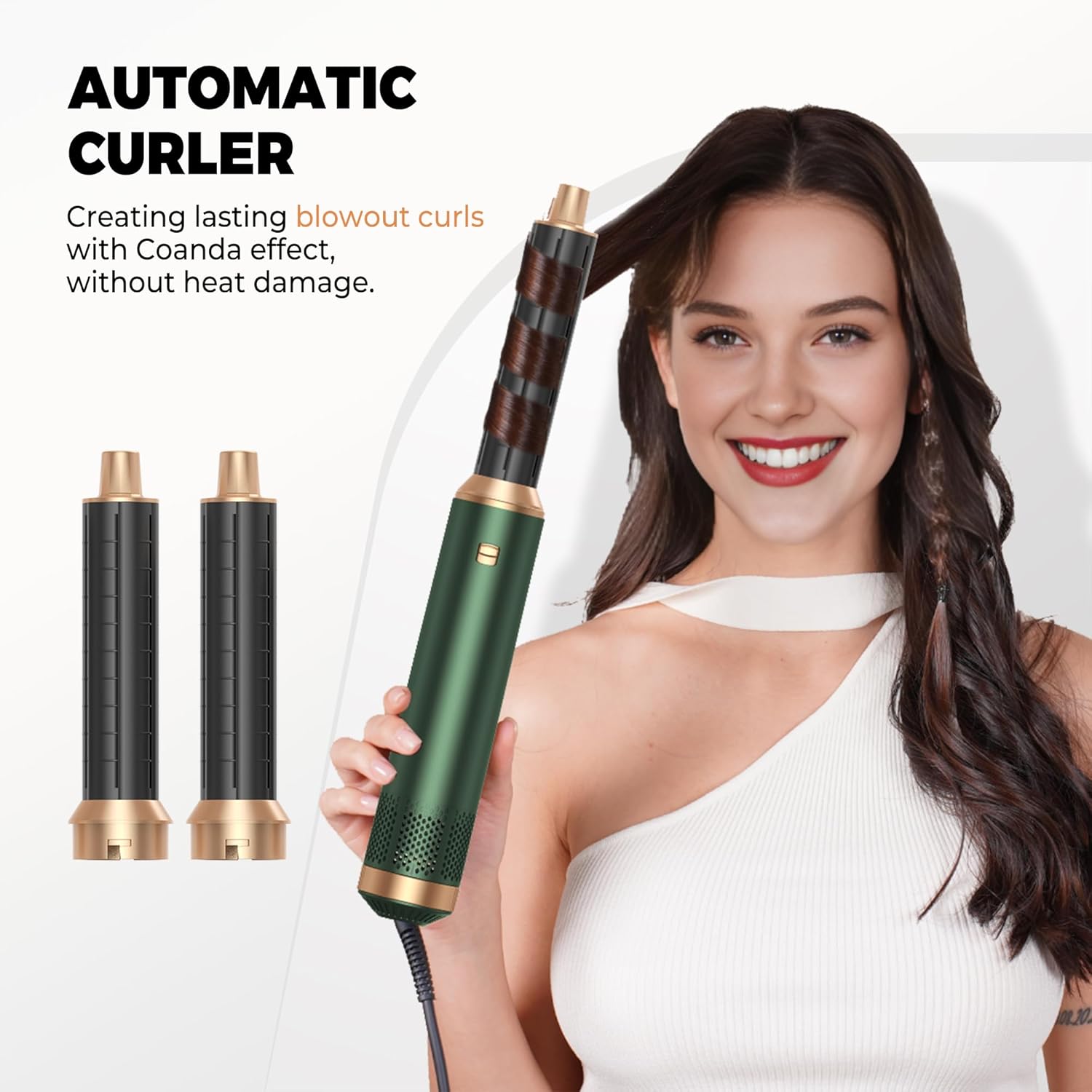 5 in 1 Blow Dryer Brush, Upgrade Hair Dryer Brush Set Negative Ion Air Styler Curling Wrap Air Curler, Hot Air Brush Curling Iron Hair Styling Tools As A Gift for Straight/Curl/Dry/Smooth - Image 2