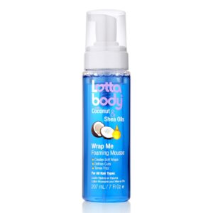 Lottabody Wrap Me Foaming Mousse with Coconut & Shea Oils, Lightweight Moisture-Rich Curl-Defining & Frizz-Control Styling Mousse for Natural Curly, Coily & Relaxed Hair, 7 oz