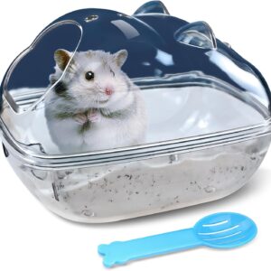 lazYYzal Hamster Bathtub,Hamster Bathroom,Small Animal Habitat Décor,Sand Bath Container Transparent Beds,Hamster Bed,Ice Bathtub,Sleep Pad Nest,Sand Bath Box for Small Pet Animals Cage Accessories（S）