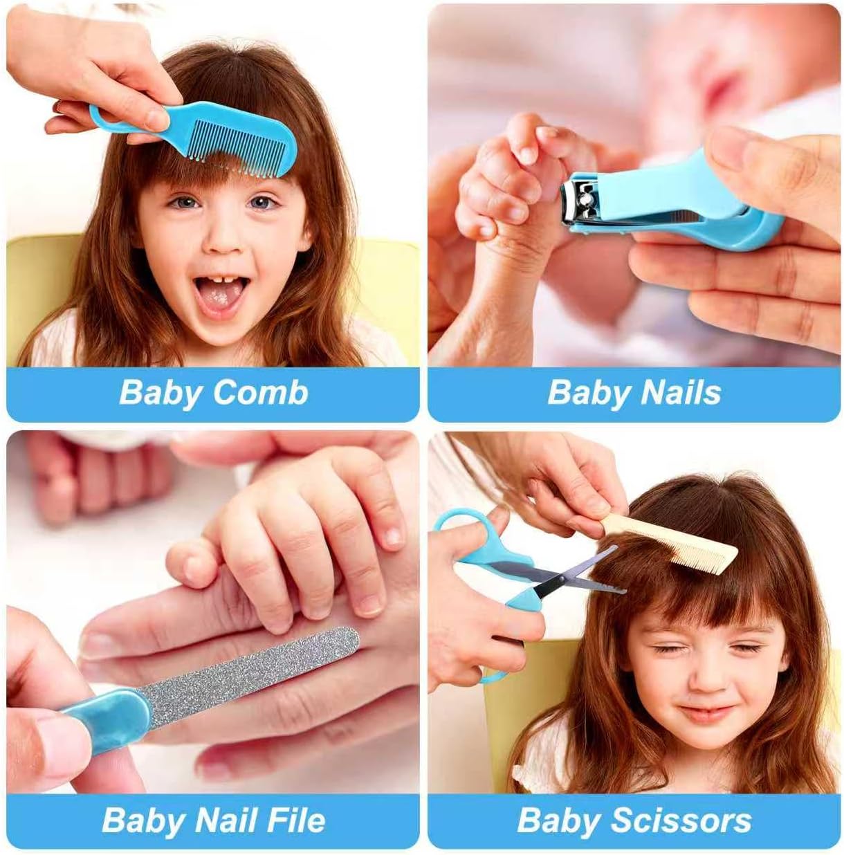 Baby Grooming Kit, Infant Safety Care Set with Hair Brush Comb Nail Clipper Nasal Aspirator,Baby Essentials Kit for Newborn Girls Boys - Image 4
