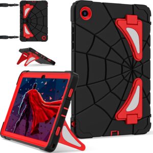 Case for Galaxy Tab A11 Plus /A9 Plus Samsung Tablet A11+ / A9+ 11 Inch Cases with Screen Protector 2026/2024 Galaxy 11″ Cover Thickned Cornor Kickstand, Black Red