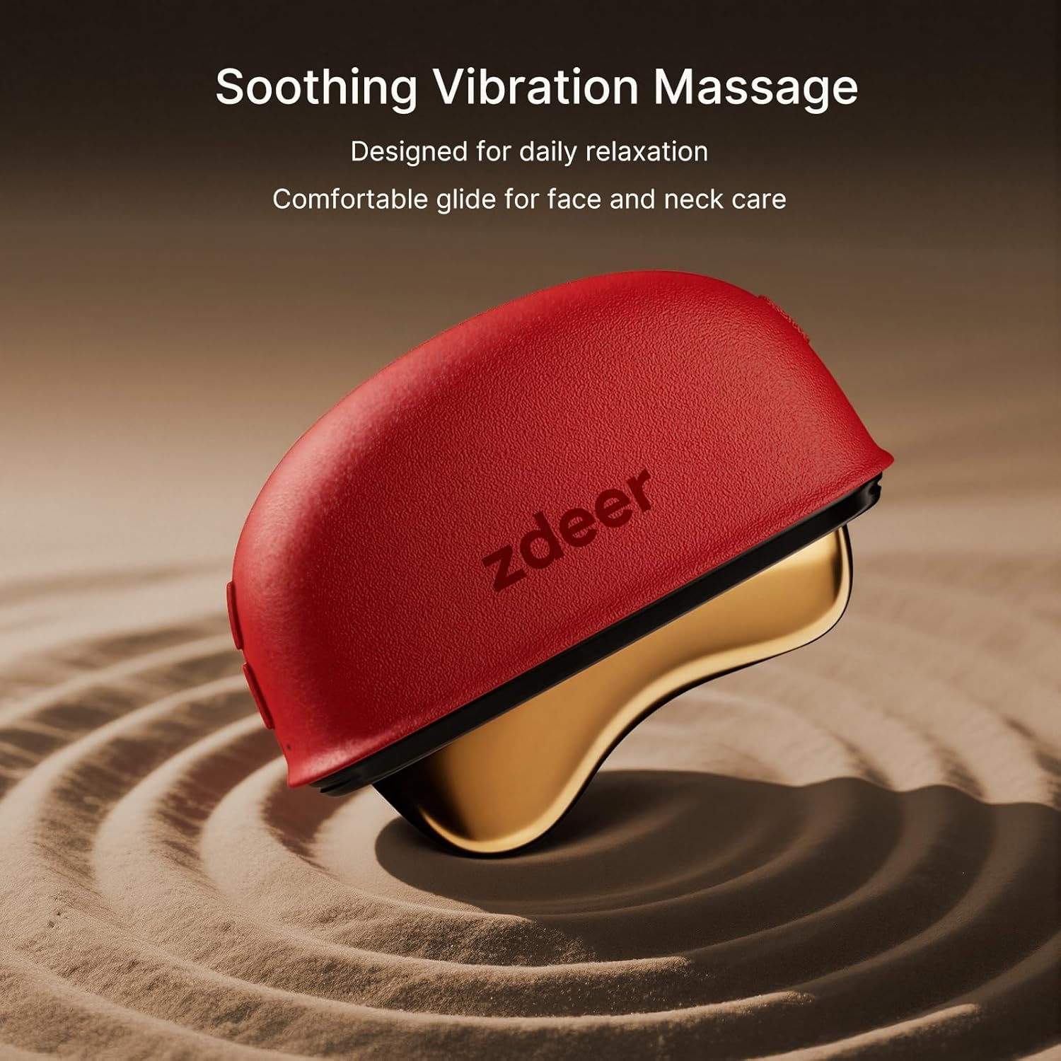 ZDEER LED Red Light Therapy for Face & Neck Massager Facial Care Device – Electric Gua Sha Brass Tool with Heat & Vibration for Firming, Sculpting & Skincare, Red - Image 5