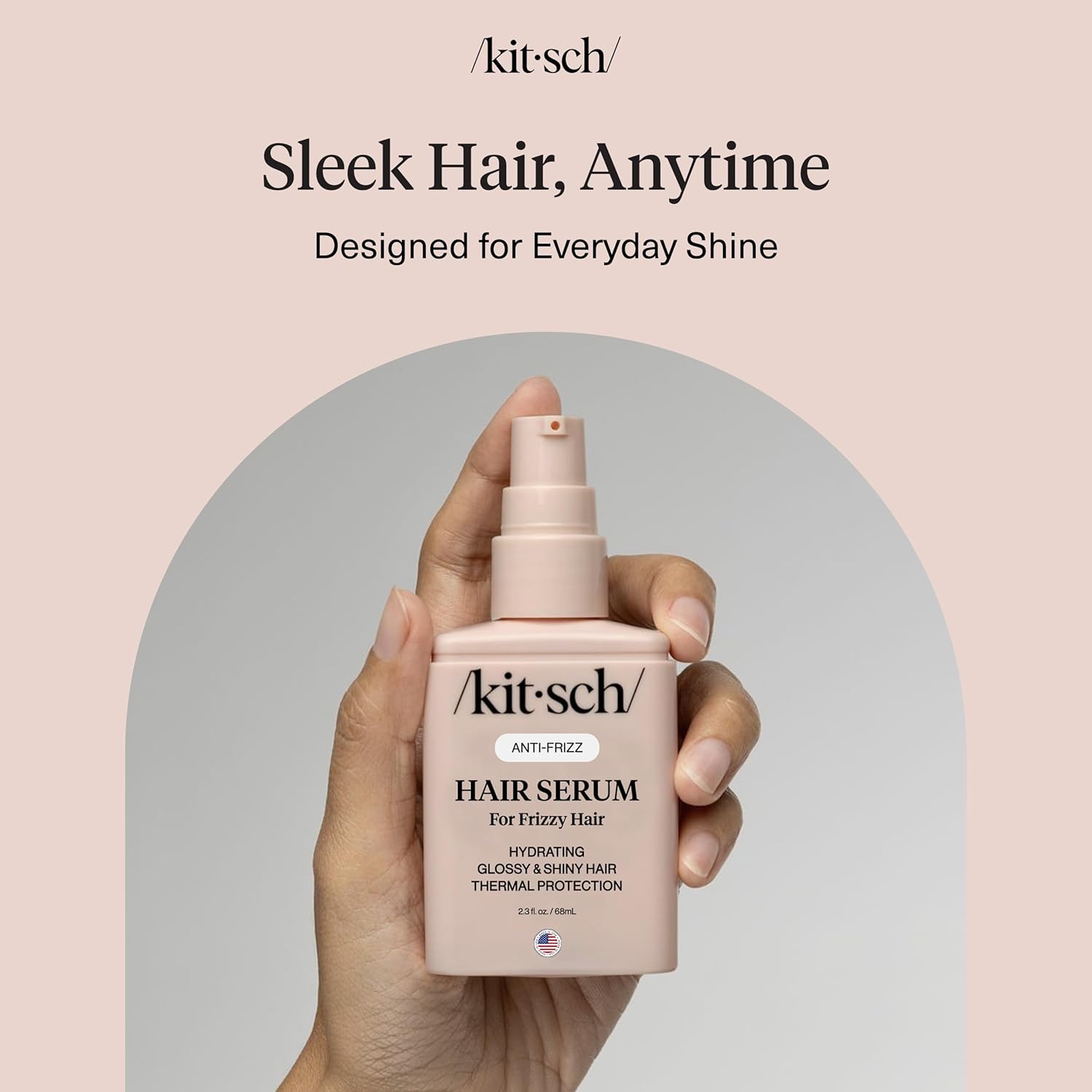 Kitsch Frizz Control Hair Serum - Lightweight Anti Frizz Serum for Curly Hair with Heat Protection | Adds Glossy Shine, Smooths Flyaways & Safe for Color Treated Hair - 2.3oz - Image 8