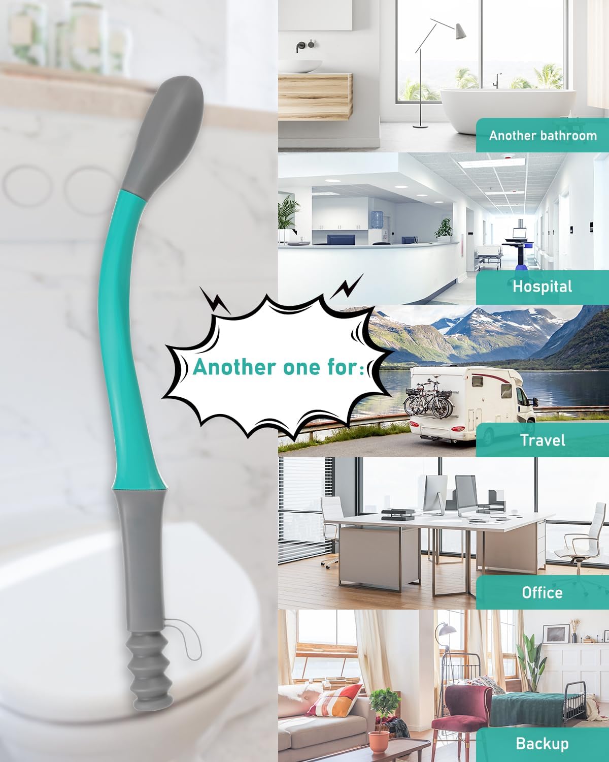 Extended Reach Butt Wiper Set - Includes 2 Toilet Aids for Wiping Tool and Butt Cleaner Bath Brush Long Handle - Bottom Buddy Wiping Aid for Disabled,Elderly,Pregnant(3 Pack) - Image 6