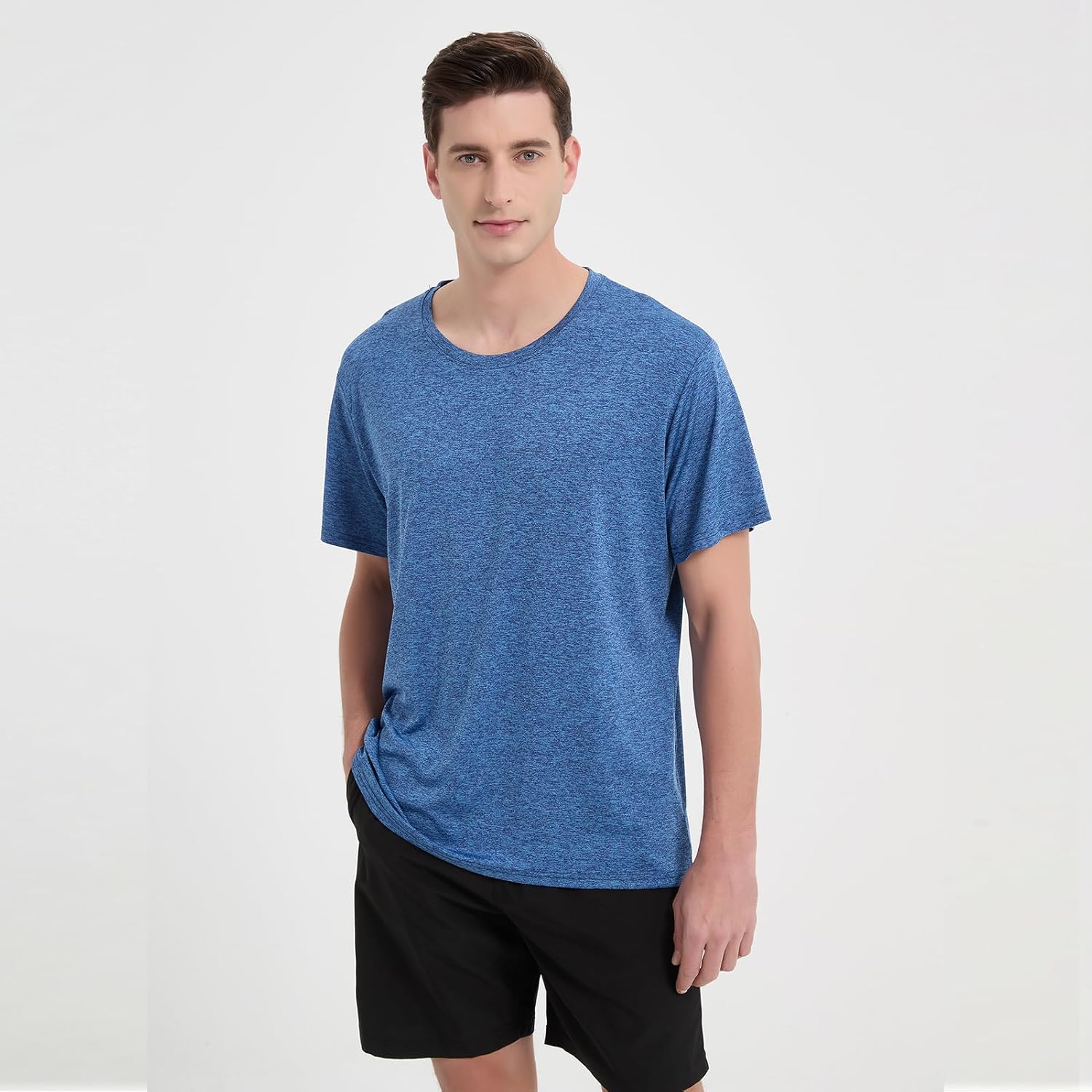Phedrew 5-Pack Mens Active T-Shirts Quick Dry Athletic Workout Shirts Short Sleeve Gym Shirts for Men - Image 3