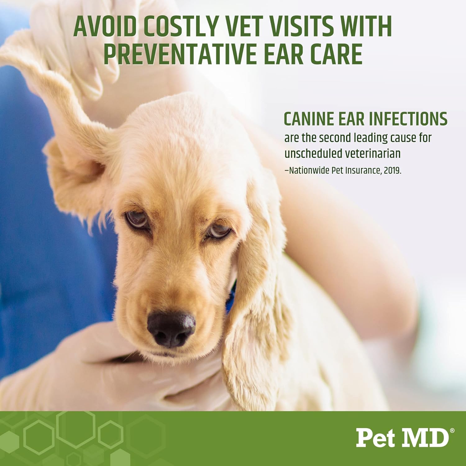 Pet MD Dog Ear Cleaning Wipes – Otic Cleanser for Dogs, Soothing Ear Care with Aloe Vera & Eucalyptus, Regular Wipes, 100 Count - Image 3