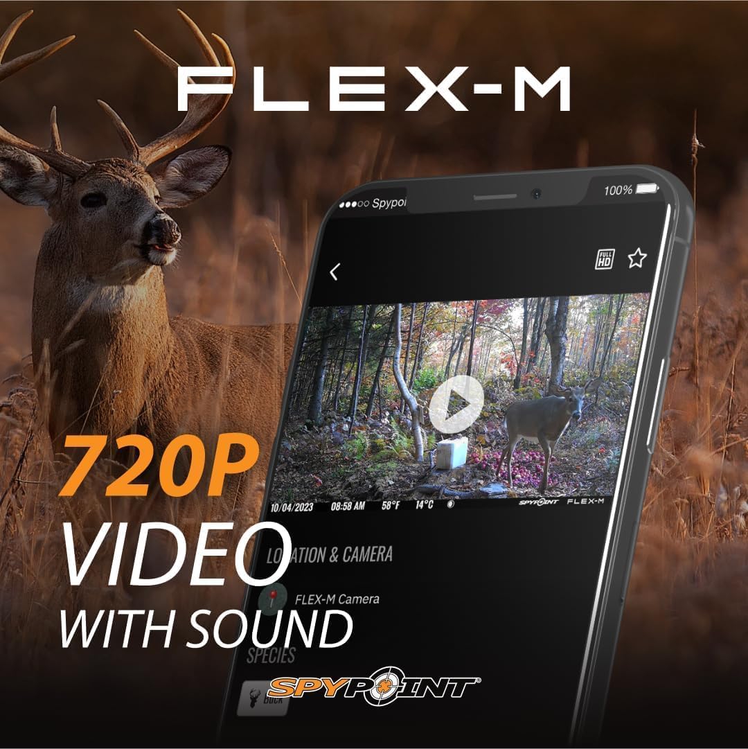 SPYPOINT Flex-M Twin Pack Cellular Trail Cameras - Best Hunting Accessories, No WiFi Needed, GPS, Night Vision, Dual-Sim LTE, IP65 Water-Resistant Game Camera, 28MP Photos, 720p Videos + Sound (2) - Image 7