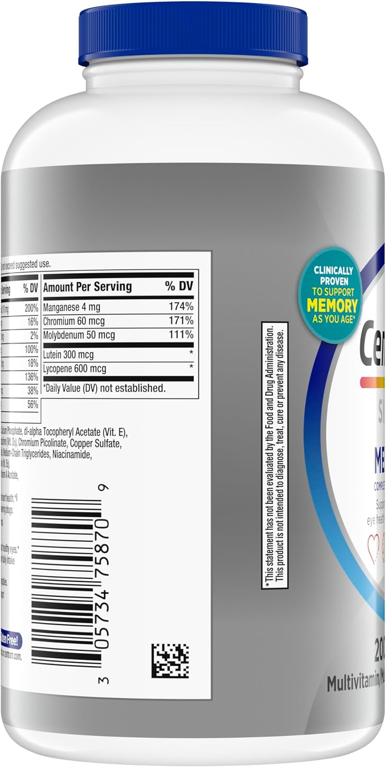 Centrum Silver Men's 50+ Multivitamin with Vitamin D3, B-Vitamins, Zinc for Memory and Cognition - 200 Tablets - Image 11