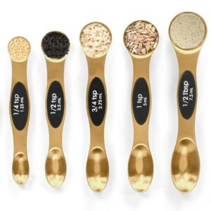 Magnetic Measuring Spoons Set Stainless Steel with Leveler, Stackable Metal Tablespoon Measure Spoon for Baking, Measuring Cups and Spoon Set Kitchen Gadgets Apartment Essentials Fits in Spice Jars