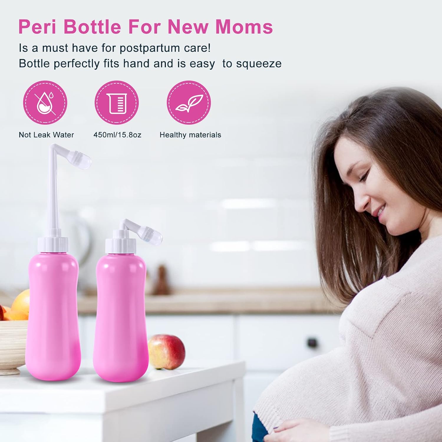 Portable Bidet Travel Large Capacity 450ml(15oz) Personal Toilet Handheld Pink - Image 5