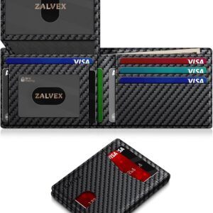 Wallet for Men Slim RFID Blocking Leather Credit Card Holder Wallet for 14 Cards, Bifold Minimalist Thin Wallet with 2 ID Windows & Cash Slot, Front Pockt Carteras Para Hombres, Birthday Gifts for Men