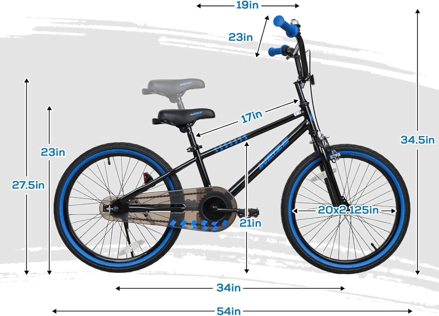 WEIZE Kids Bike, 16 20 Inch Children Bicycle for Boys Girls Ages 4-12 Years Old, Rider Height 41-62 Inch, Coaster Brake, Multiple Color Options - Image 4