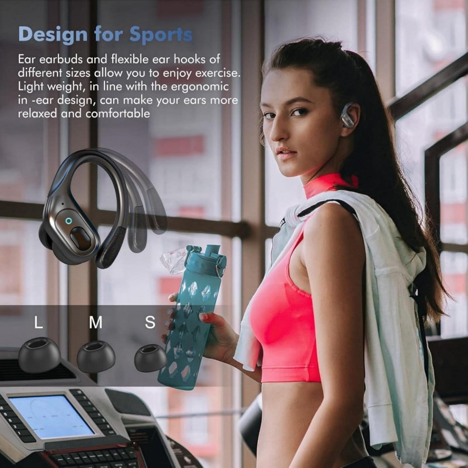 sajawass Wireless Earbuds, Sports Bluetooth Headphones, 75Hrs Playtime Ear Buds with LED Power Display, Noise Canceling Headset, IPX7 Waterproof Earphones for Workout/Running - Image 5