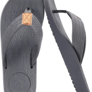 KuaiLu Mens Flip Flops Arch Support Comfortable Summer Beach Thong Sandals Yoga Foam Cushion Slip on Slippers