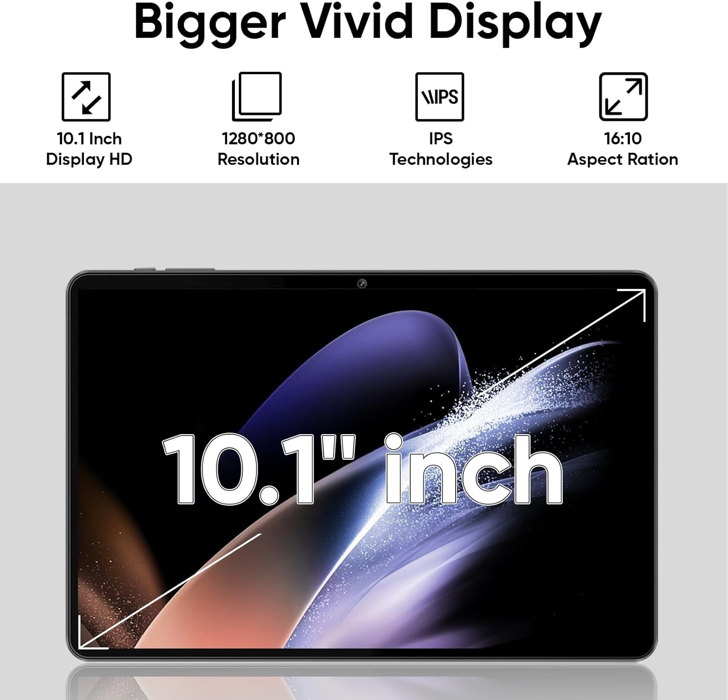 aiprotablet Tablet 10 inch Android 15 Tablets, 12GB RAM 64GB ROM 1TB Expand, Quad-Core Processor, 1280x800 LCD Touch Screen, WiFi 5, Dual Camera, BT5.0, 6000mAh Battery (Black) - Image 4