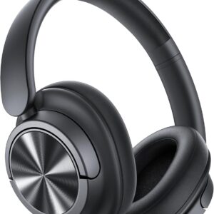 Hybrid Active Noise Cancelling Headphones 120H Playtime Wireless Headphones Bluetooth 6.0 Over Ear Headphones with 6 ENC HD Call Mic, Hi-Res 360° Spatial Audio ANC Headphone for Travel Workout Black