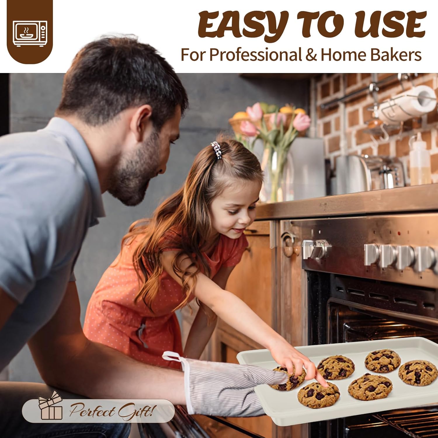 Baking Pans Set, Nonstick Bakeware Sets, Oven Pans for Cooking, AIVIKI 6 Pieces Baking Set Including Cookie Sheet, Deep Roaster Pan, Square Pan, Loaf Pan, Muffin Pan, Carbon Steel Baking Set - Image 6