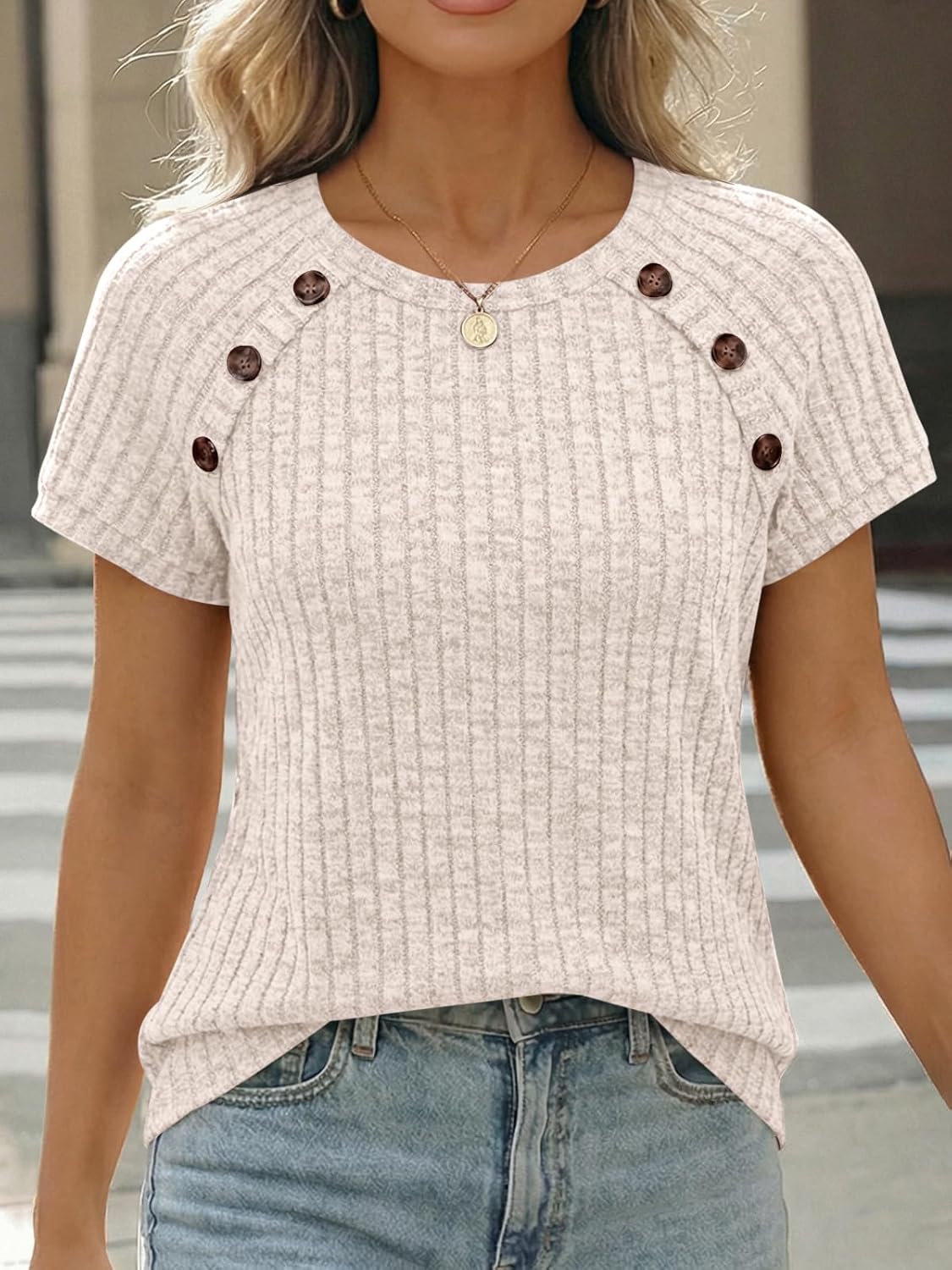 AUTOMET Women's Short Sleeve Shirts Business Casual Blouses Dressy Work Tunic Tops 2026 Spring Sweaters Fashion Clothes - Image 3