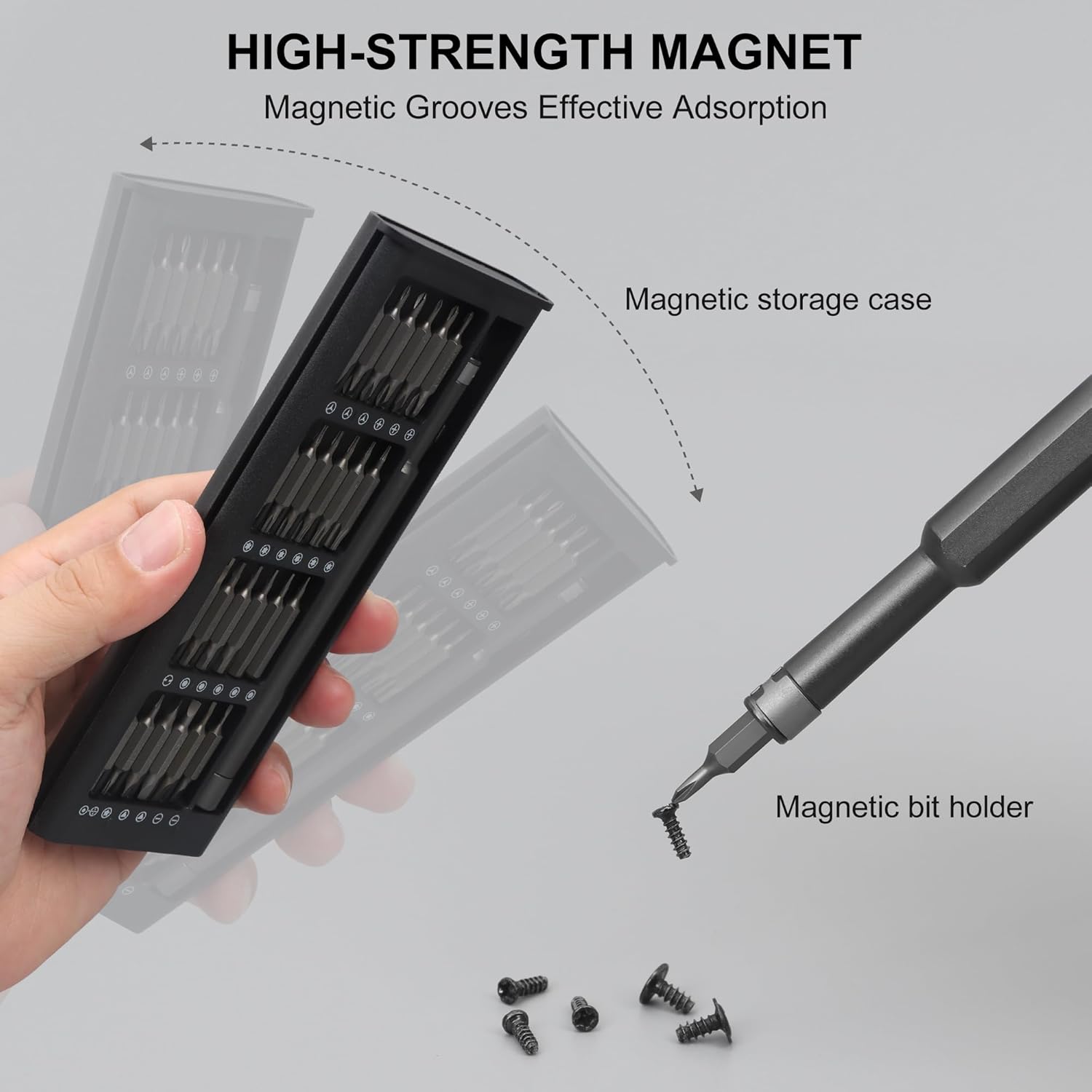 SHARDEN Precision Screwdriver Set, Small Screwdriver Set with Torx, Pentalobe, Tri-wing, Mini Repair Tool Kit for PC, Laptop, MacBook, Computer, iPhone, PS5, Watch, Glasses, Electronic (49 in 1 Black) - Image 6
